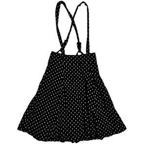 Unique Vintage Skull and Crossbones Suspender Skirt Size M Black White